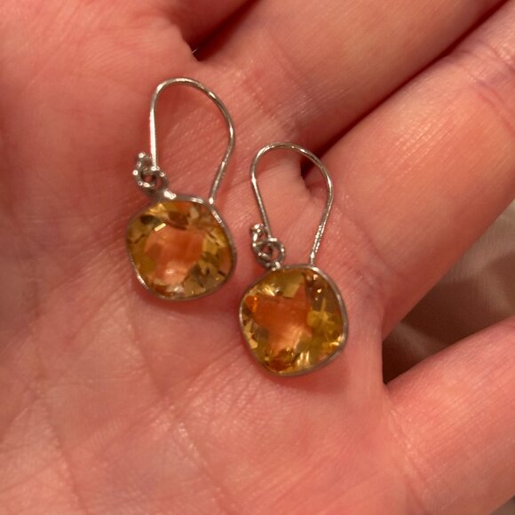 JTV Citrine Sterling Silver Earrings - Picture 4 of 4